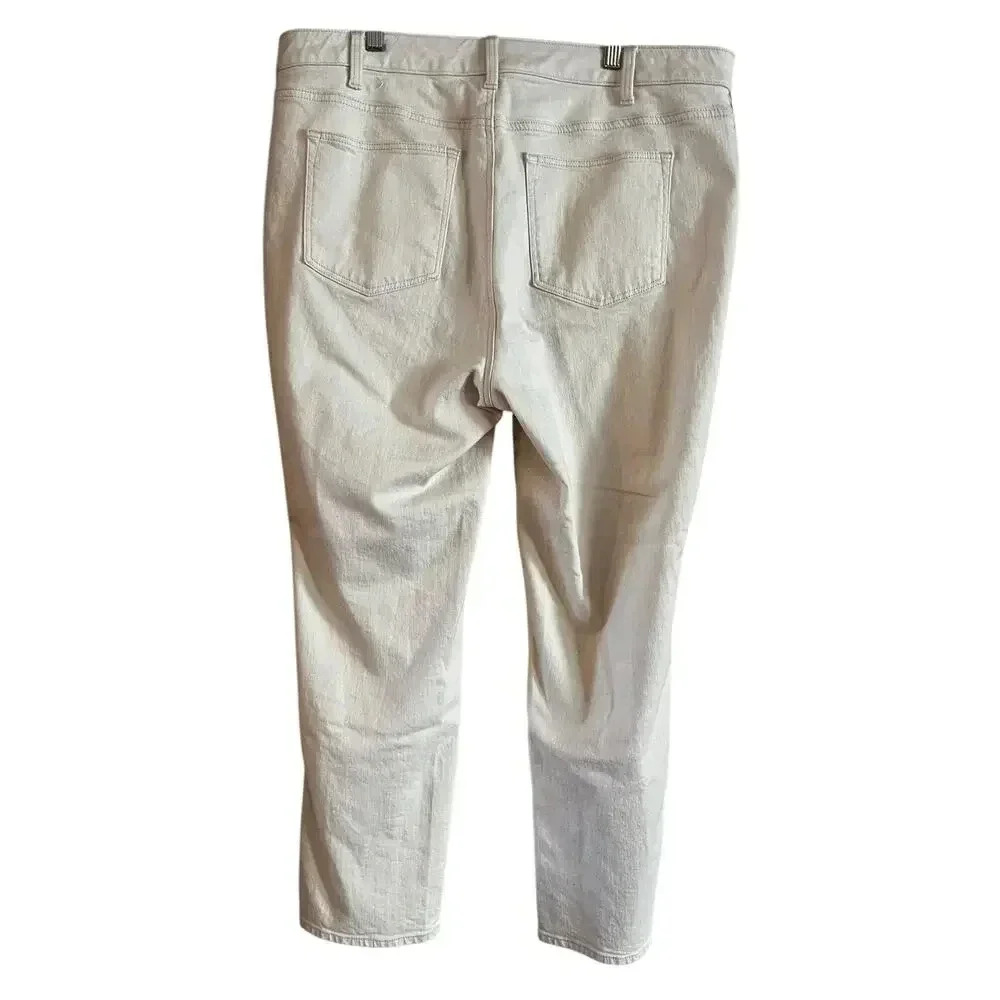 Talbots Women’s Straight Leg Jeans Sequin Stripe Ivory Size 16 W Stretch Pockets - Picture 4 of 7